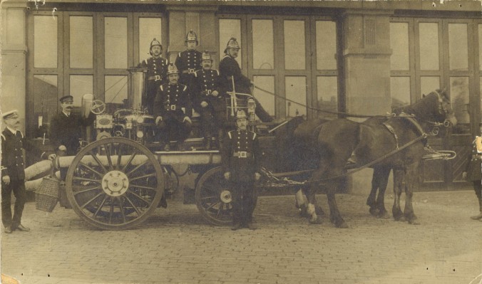 Batley Fire Brigade, first steam fire engine, 1909